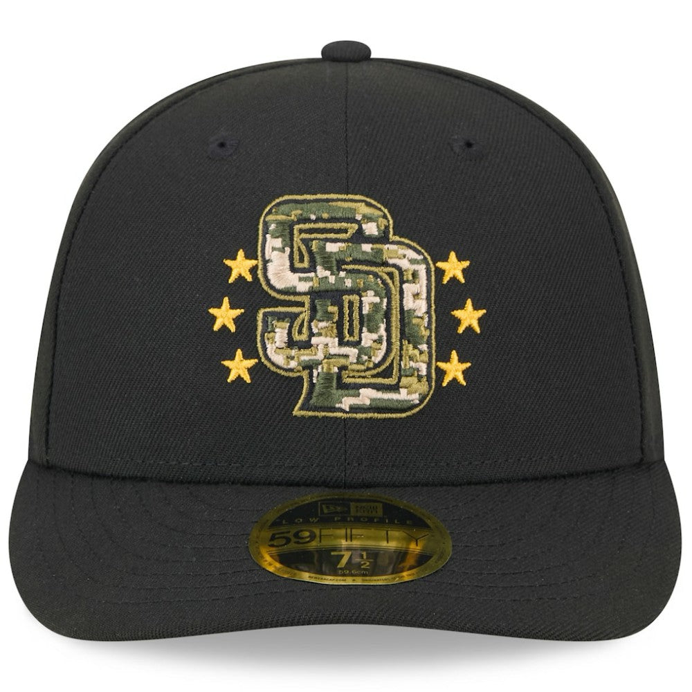 San Diego Padres 2024 Armed Forces Day Low Profile 59FIFTY Fitted Hat Black