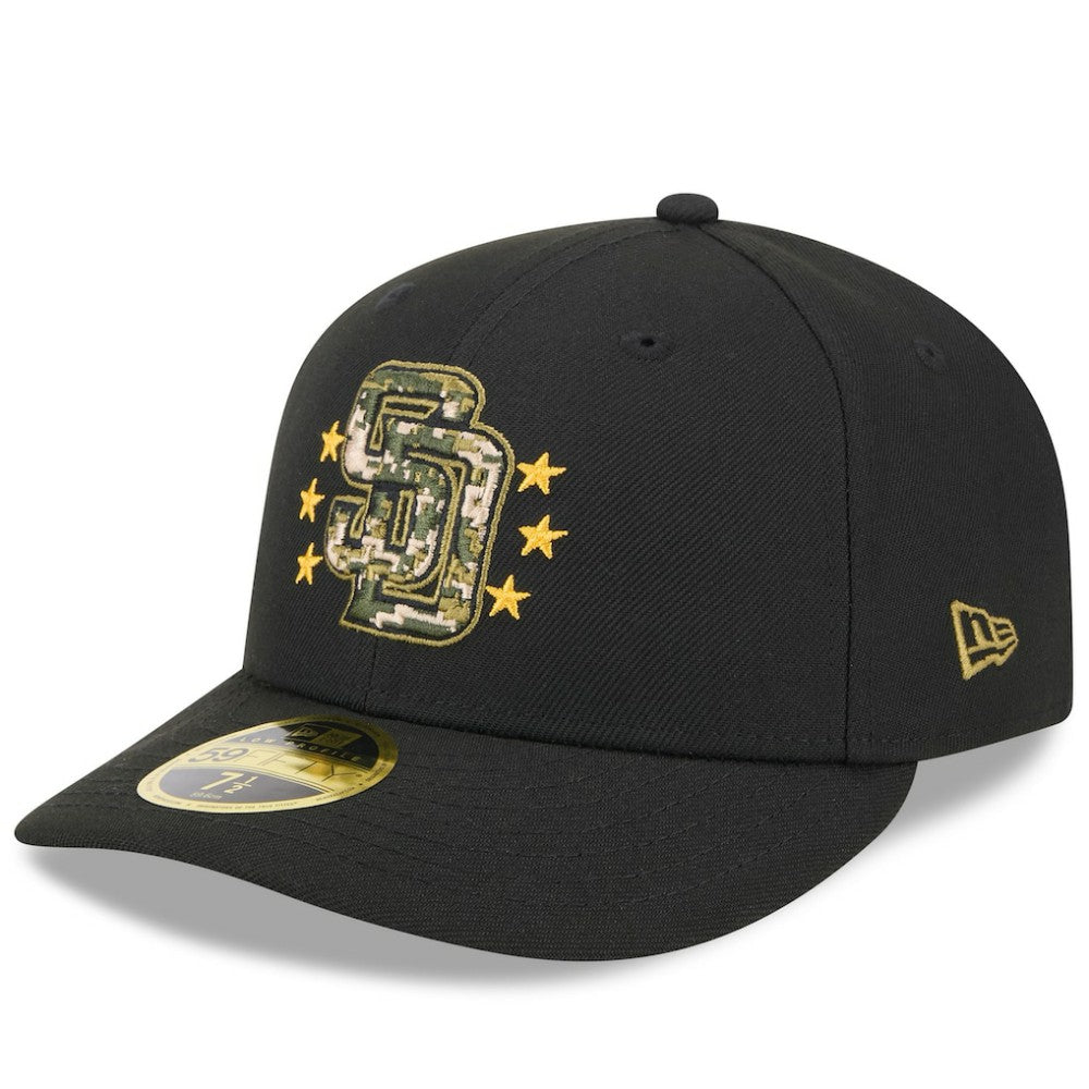 San Diego Padres 2024 Armed Forces Day Low Profile 59FIFTY Fitted Hat Black