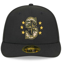 Seattle Mariners 2024 Armed Forces Day Low Profile 59FIFTY Fitted Hat Black