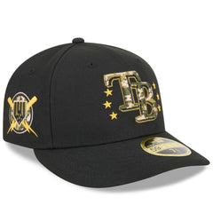 Tampa Bay Rays 2024 Armed Forces Day Low Profile 59FIFTY Fitted Hat Black