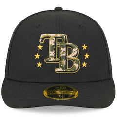 Tampa Bay Rays 2024 Armed Forces Day Low Profile 59FIFTY Fitted Hat Black