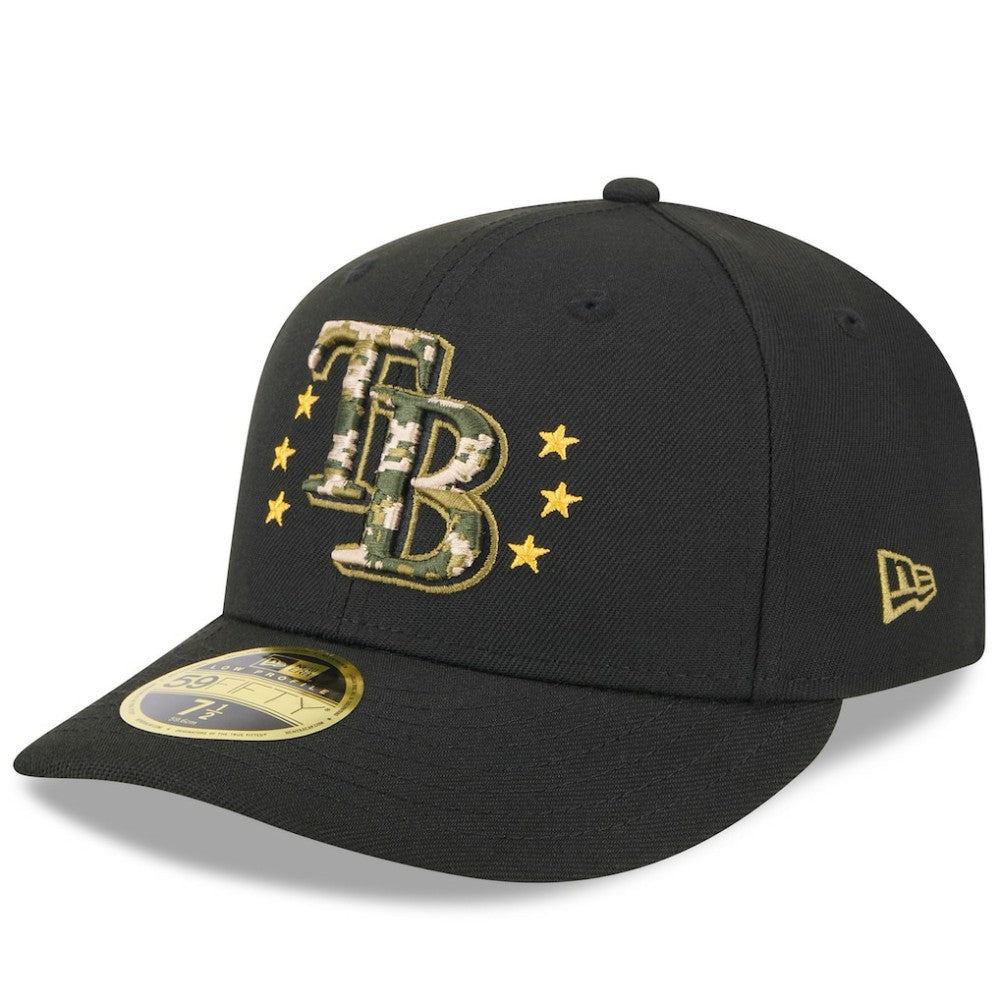 Tampa Bay Rays 2024 Armed Forces Day Low Profile 59FIFTY Fitted Hat Black