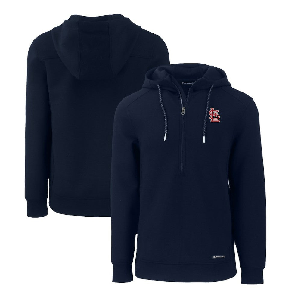 St. Louis Cardinals Cutter & Buck Roam Eco Half-Zip Recycled Pullover Hoodie Navy