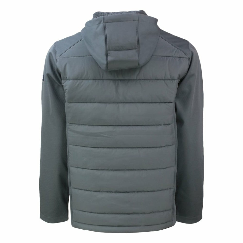 New York Yankees Cutter & Buck Evoke Hybrid Eco Softshell Recycled Full-Zip Hoodie Gray