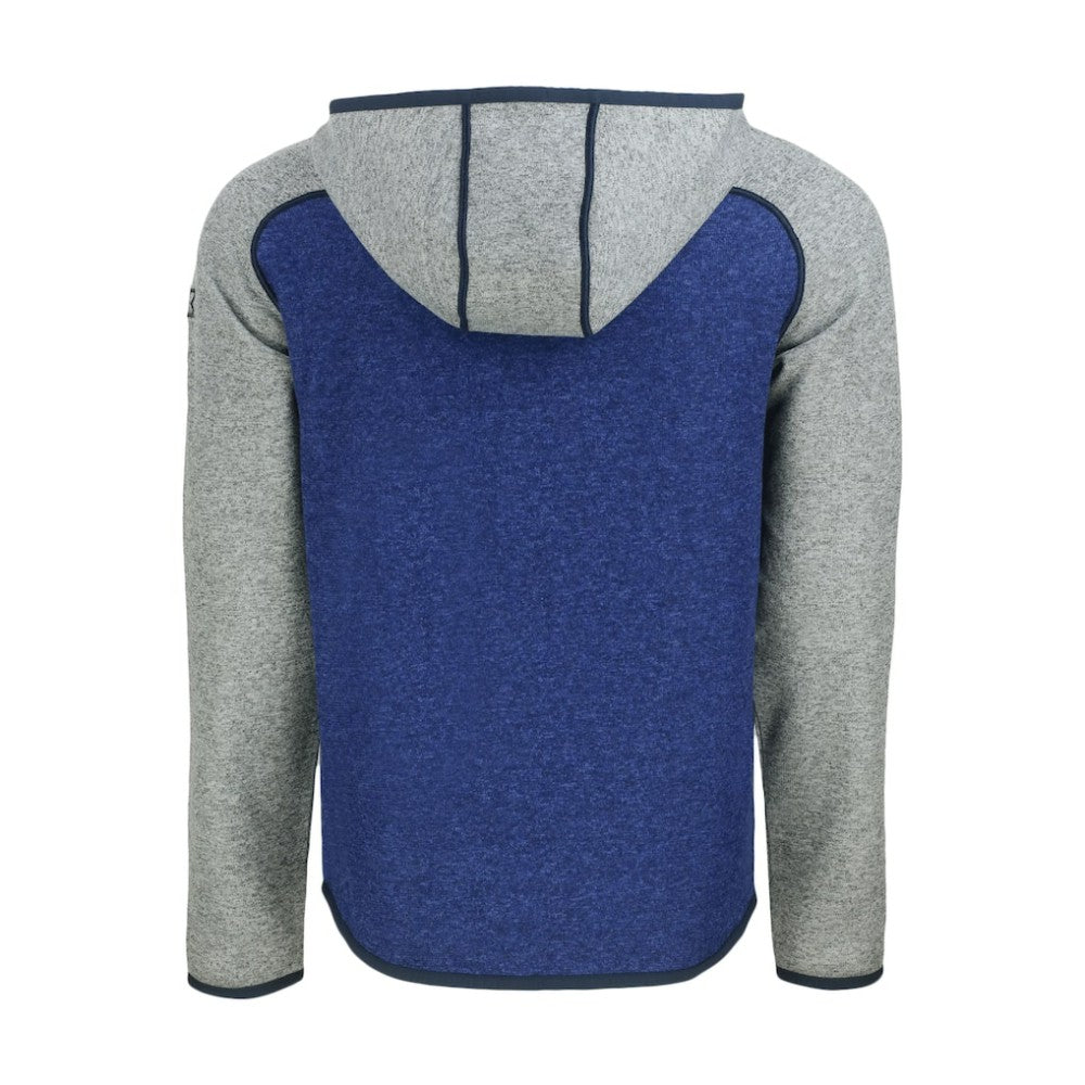Atlanta Braves Cutter & Buck Mainsail Full-Zip Hooded Jacket Royal/Heather Gray