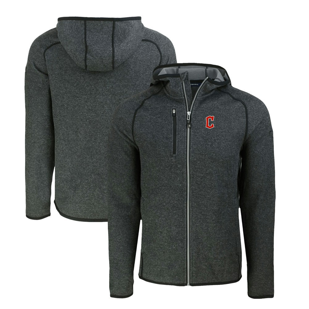 Cleveland Guardians Cutter & Buck Mainsail Full-Zip Hooded Jacket Heather Charcoal