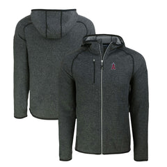 Los Angeles Angels Cutter & Buck Mainsail Full-Zip Hooded Jacket Heather Charcoal