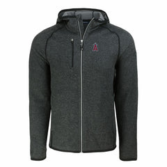 Los Angeles Angels Cutter & Buck Mainsail Full-Zip Hooded Jacket Heather Charcoal