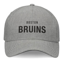 Boston Bruins Fanatics Elements A-Frame Leather Strapback Hat - Heather Gray Hats