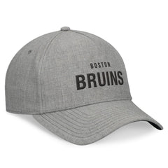 Boston Bruins Fanatics Elements A-Frame Leather Strapback Hat - Heather Gray Hats