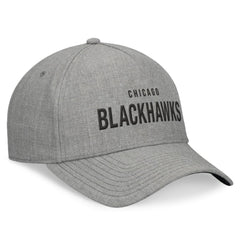Chicago Blackhawks Fanatics Elements A-Frame Leather Strapback Hat - Heather Gray Hats