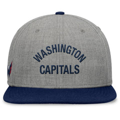 Washington Capitals Fanatics Elements Flat Brim Leather Strapback Hat - Heather Gray Hats