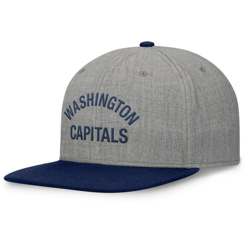 Washington Capitals Fanatics Elements Flat Brim Leather Strapback Hat - Heather Gray Hats