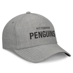 Pittsburgh Penguins Fanatics Elements A-Frame Leather Strapback Hat - Heather Gray Hats