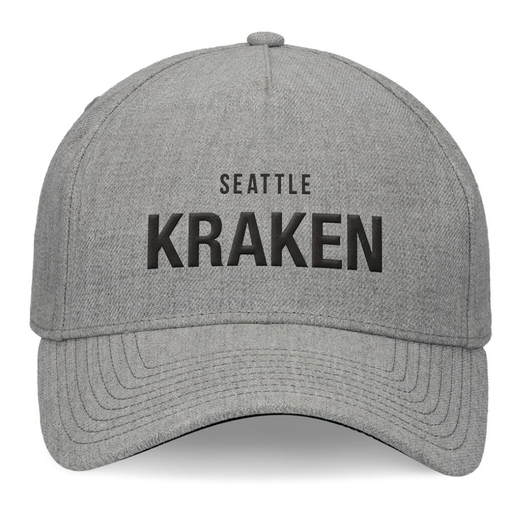 Seattle Kraken Fanatics Elements A-Frame Leather Strapback Hat - Heather Gray Hats