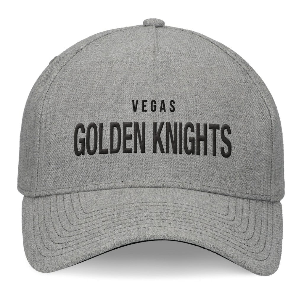 Vegas Golden Knights Fanatics Elements A-Frame Leather Strapback Hat - Heather Gray Hats