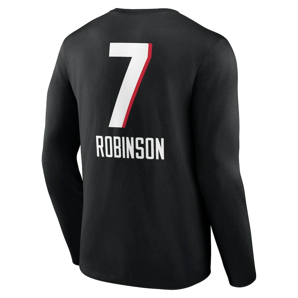 Bijan Robinson Atlanta Falcons Team Wordmark Name & Number Long Sleeve T-Shirt - Black discount