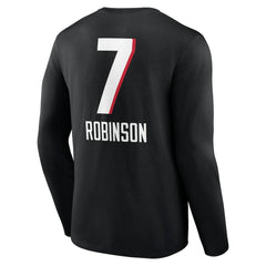Bijan Robinson Atlanta Falcons Team Wordmark Name & Number Long Sleeve T-Shirt - Black discount