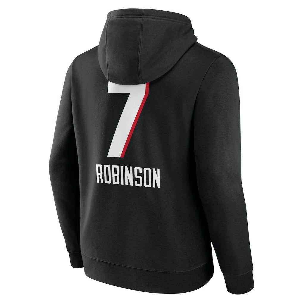 Bijan Robinson Atlanta Falcons Team Wordmark Name & Number Pullover Hoodie - Black discount