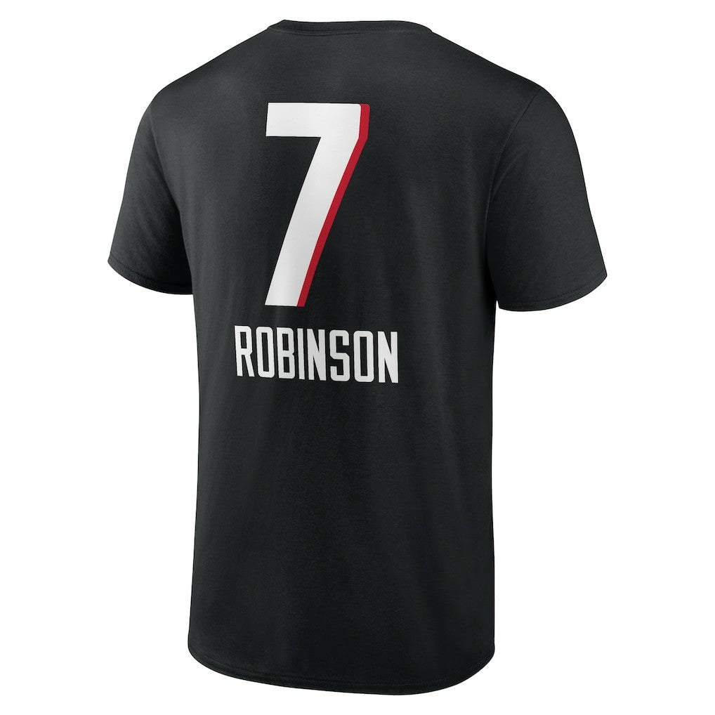 Bijan Robinson Atlanta Falcons Team Wordmark Name & Number T-Shirt - Black cheap