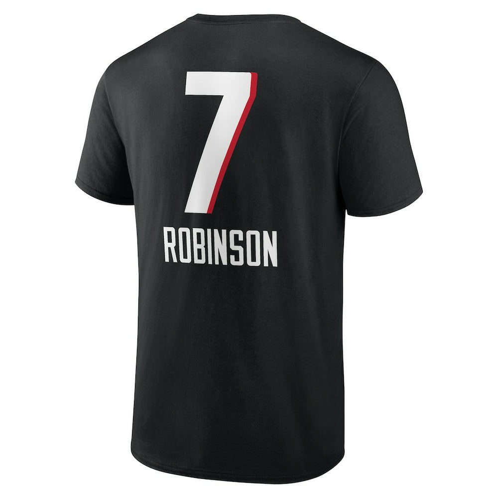 Bijan Robinson Atlanta Falcons Team Wordmark Name & Number T-Shirt - Black cheap