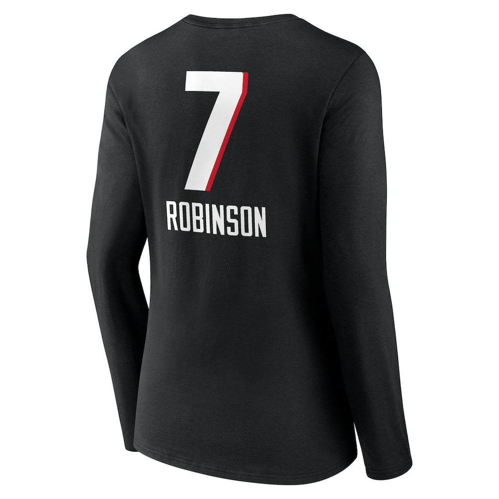 Bijan Robinson Atlanta Falcons Women's Team Wordmark Name & Number Long Sleeve V-Neck T-Shirt - Black sale