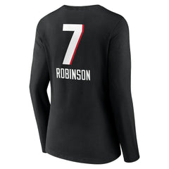 Bijan Robinson Atlanta Falcons Women's Team Wordmark Name & Number Long Sleeve V-Neck T-Shirt - Black sale