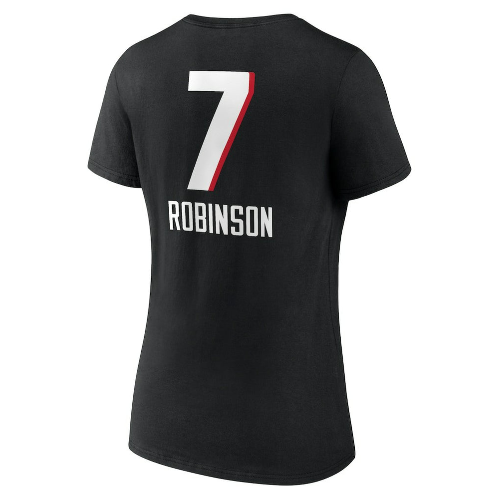Bijan Robinson Atlanta Falcons Women's Team Wordmark Name & Number V-Neck T-Shirt - Black for sale