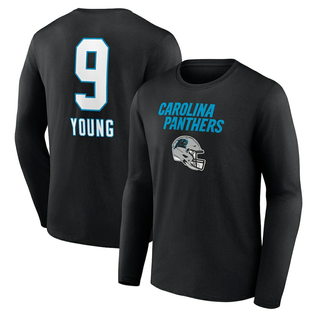 Bryce Young Carolina Panthers Team Wordmark Name & Number Long Sleeve T-Shirt - Black online