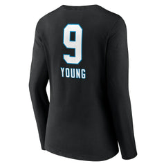 Bryce Young Carolina Panthers Women's Team Wordmark Name & Number Long Sleeve V-Neck T-Shirt - Black discount