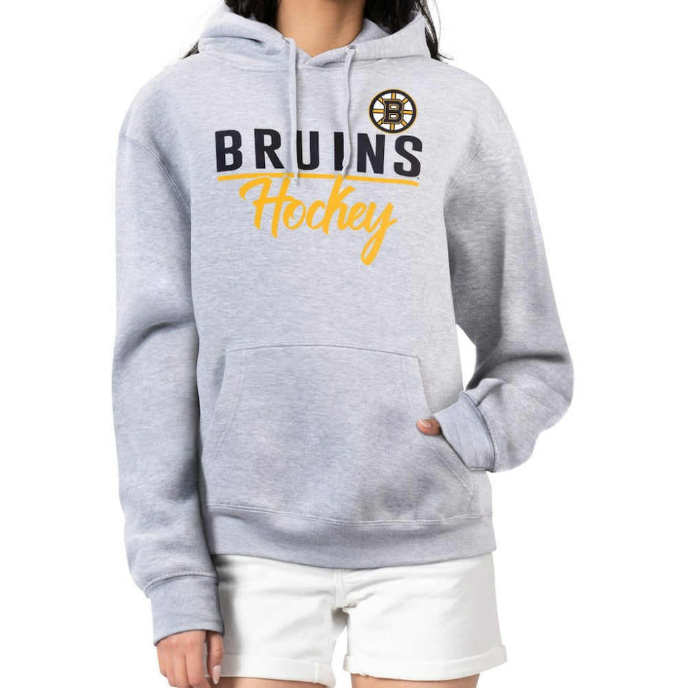 Boston Bruins G-III 4Her by Carl Banks Women's Team Sport Tri-Blend Fleece Hoodie - Heather Gray Hoodies