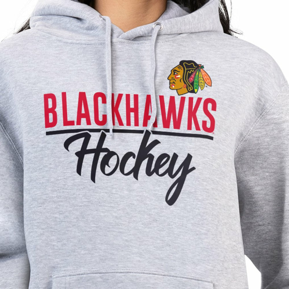 Chicago Blackhawks G-III 4Her by Carl Banks Women's Team Sport Tri-Blend Fleece Hoodie - Heather Gray Hoodies