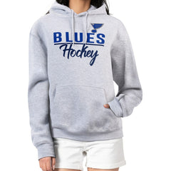 St. Louis Blues G-III 4Her by Carl Banks Women's Team Sport Tri-Blend Fleece Hoodie - Heather Gray Hoodies