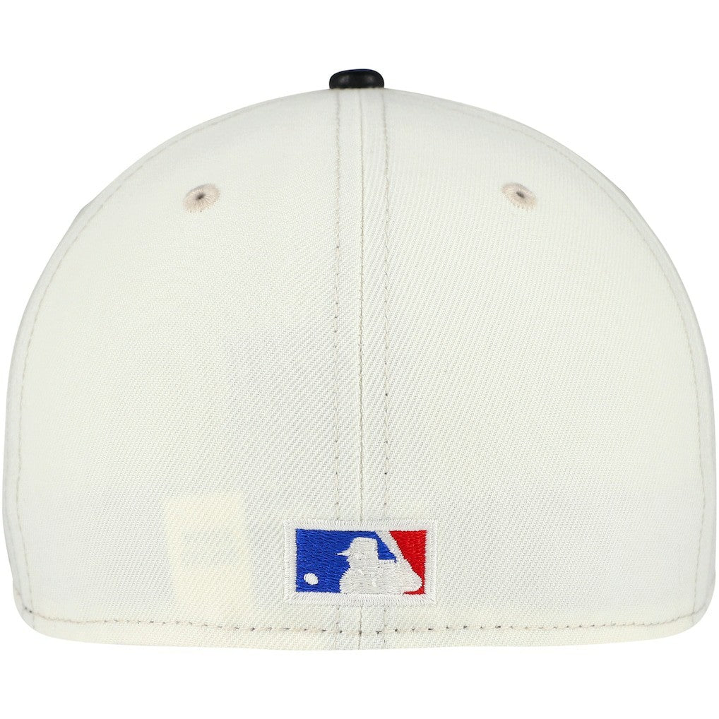 Chicago Bulls Faux Leather Visor Two-Tone 59FIFTY Fitted Hat - Cream/Black discount