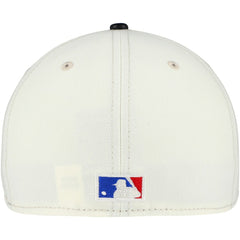 Chicago Bulls Faux Leather Visor Two-Tone 59FIFTY Fitted Hat - Cream/Black discount