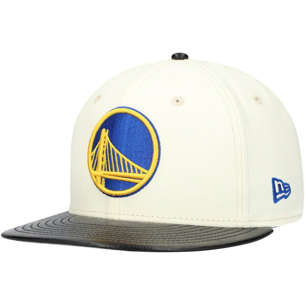 Golden State Warriors Faux Leather Visor Two-Tone 59FIFTY Fitted Hat sale - White/Black on sale