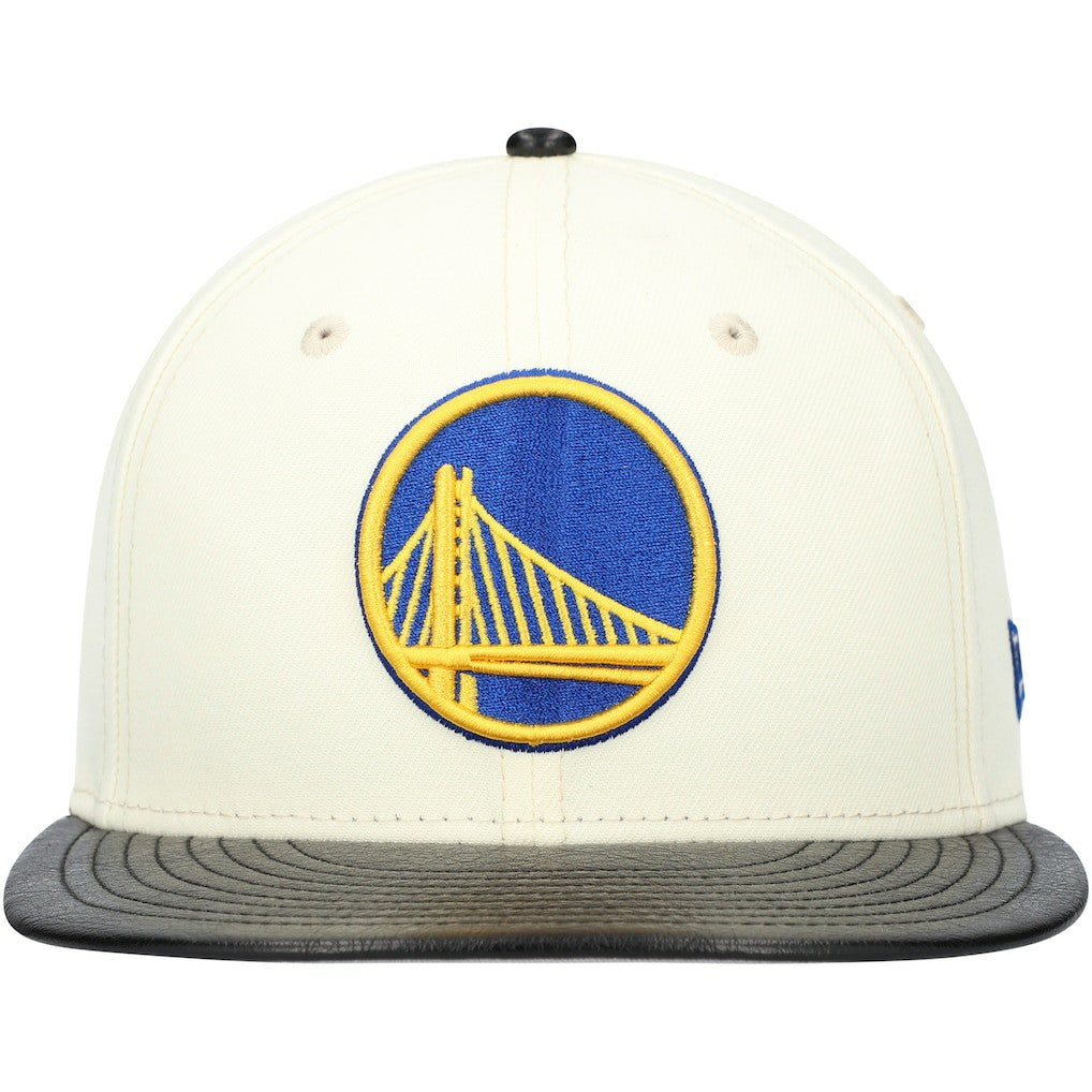Golden State Warriors Faux Leather Visor Two-Tone 59FIFTY Fitted Hat sale - White/Black on sale