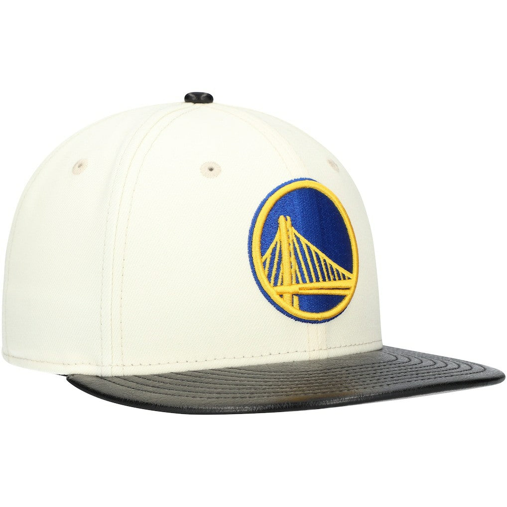 Golden State Warriors Faux Leather Visor Two-Tone 59FIFTY Fitted Hat sale - White/Black on sale