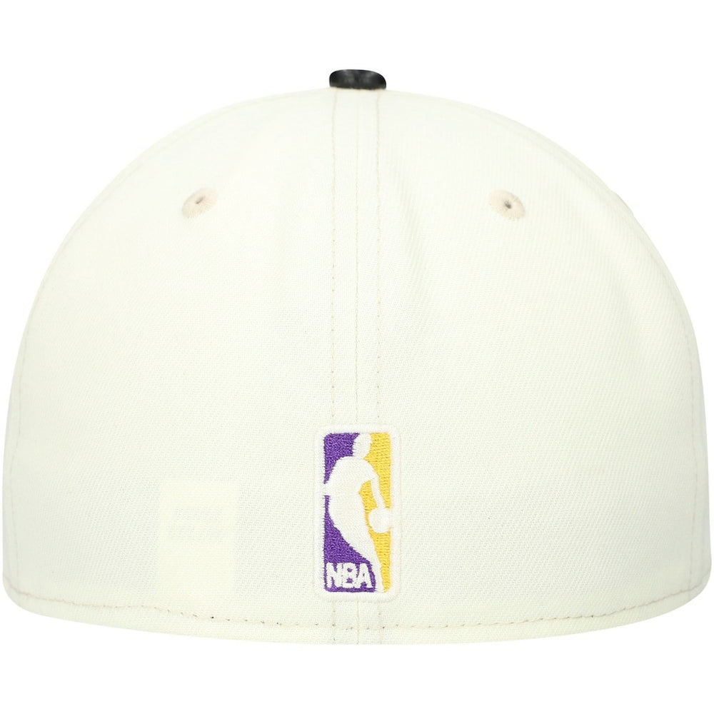 Los Angeles Lakers Faux Leather Visor Two-Tone 59FIFTY Fitted Hat - White/Black on sale