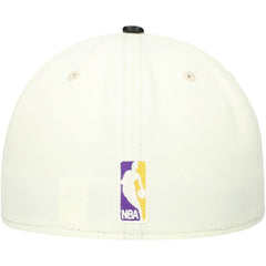 Los Angeles Lakers Faux Leather Visor Two-Tone 59FIFTY Fitted Hat - White/Black on sale