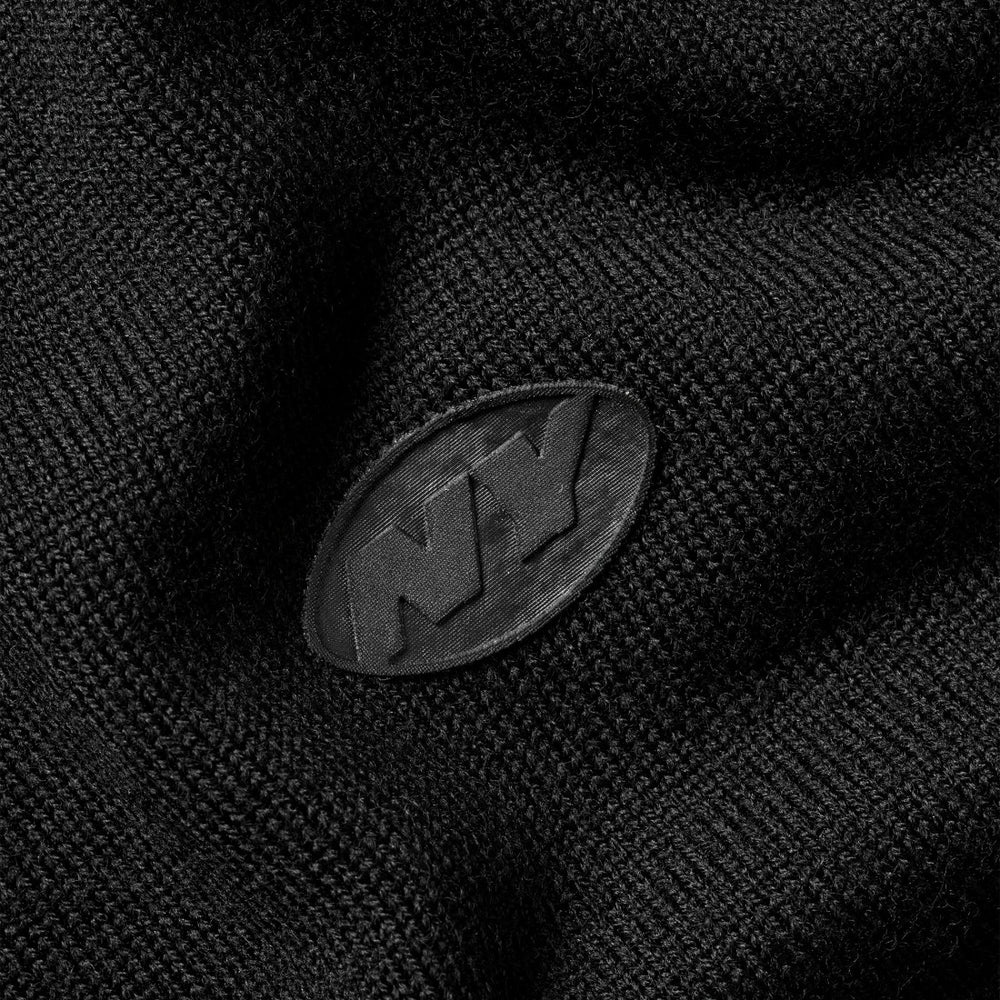 New York Jets Charles Tyrwhitt Merino Full-Zip Sweater - Black on sale