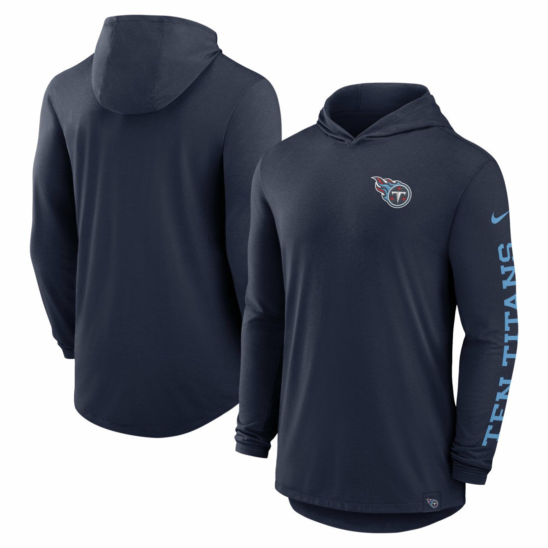Tennessee Titans Blitz Tri-Blend Dri-FIT Long Sleeve Hoodie T-Shirt - Navy cheap