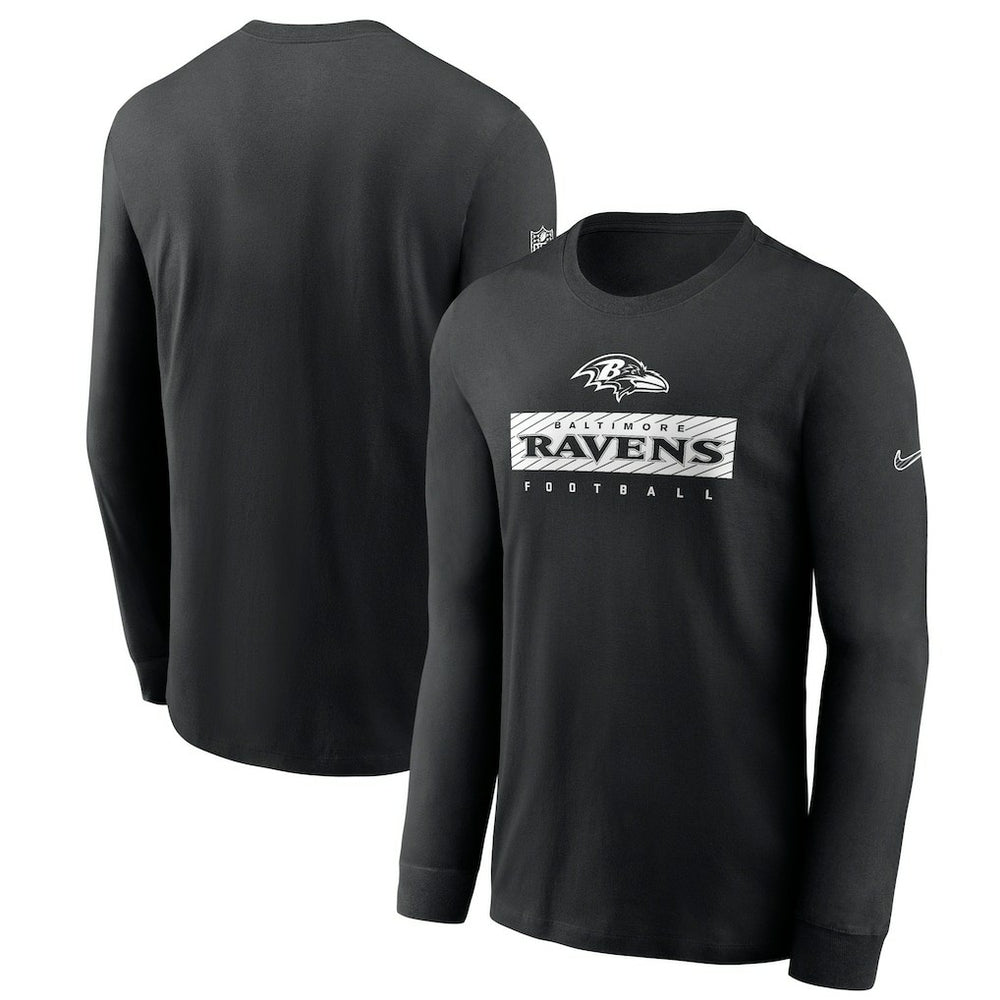 Baltimore Ravens Sideline Dri-FIT Long Sleeve T-Shirt - Black on sale