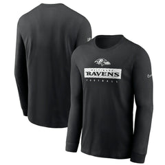 Baltimore Ravens Sideline Dri-FIT Long Sleeve T-Shirt - Black on sale