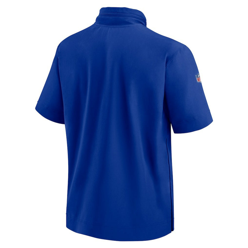 Buffalo Bills 2024 Sideline Coach Short Sleeve Half-Zip Hoodie Jacket - Royal sale
