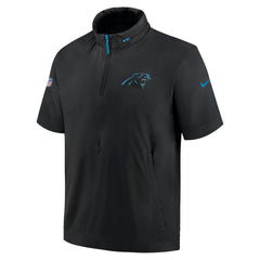 Carolina Panthers 2024 Sideline Coach Short Sleeve Half-Zip Hoodie Jacket - Black cheap