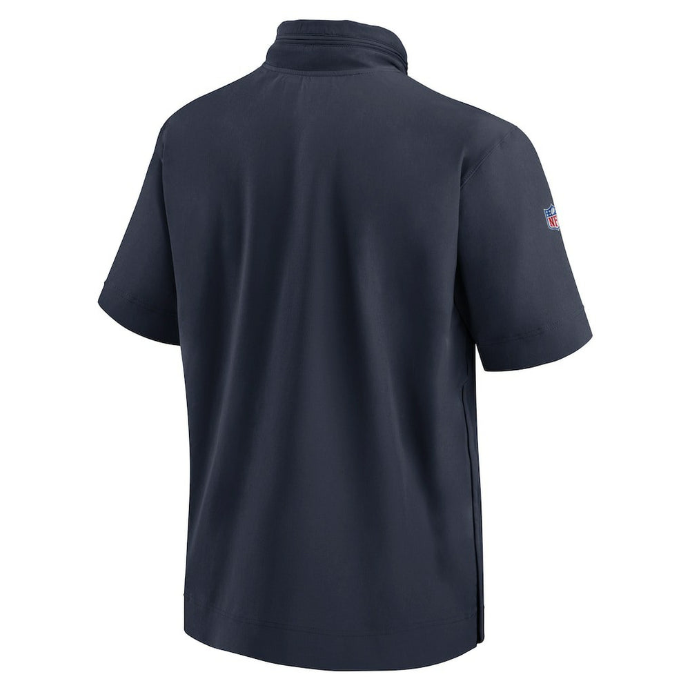 Chicago Bears 2024 Sideline Coach Short Sleeve Half-Zip Hoodie Jacket - Navy sale