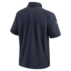 Chicago Bears 2024 Sideline Coach Short Sleeve Half-Zip Hoodie Jacket - Navy sale