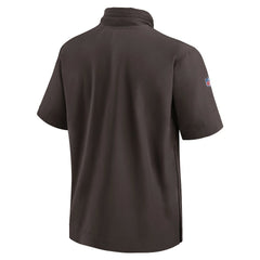 Cleveland Browns 2024 Sideline Coach Short Sleeve Half-Zip Hoodie Jacket - Brown cheap