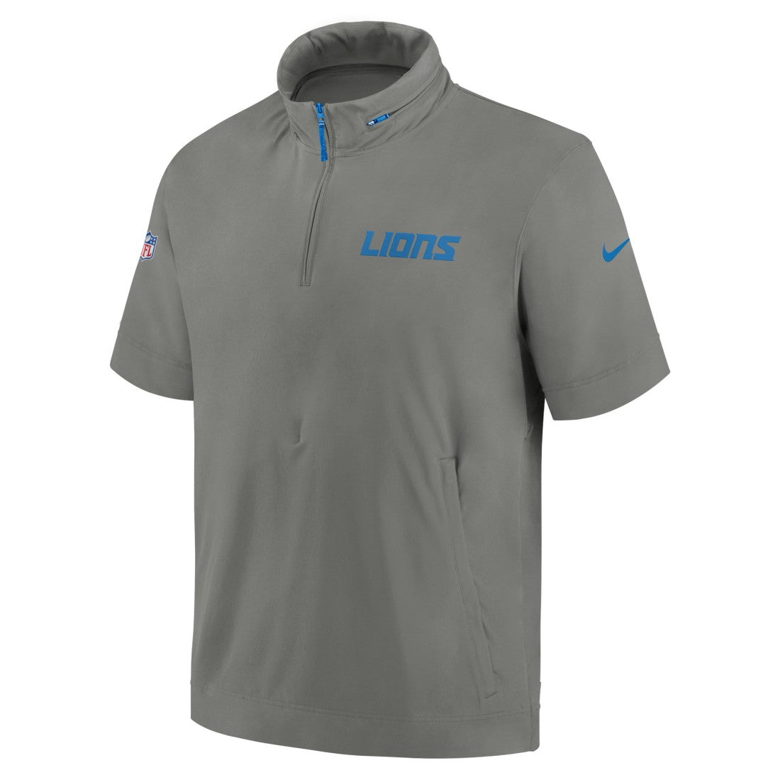 Detroit Lions 2024 Sideline Coach Short Sleeve Half-Zip Hoodie Jacket - Gray cheap